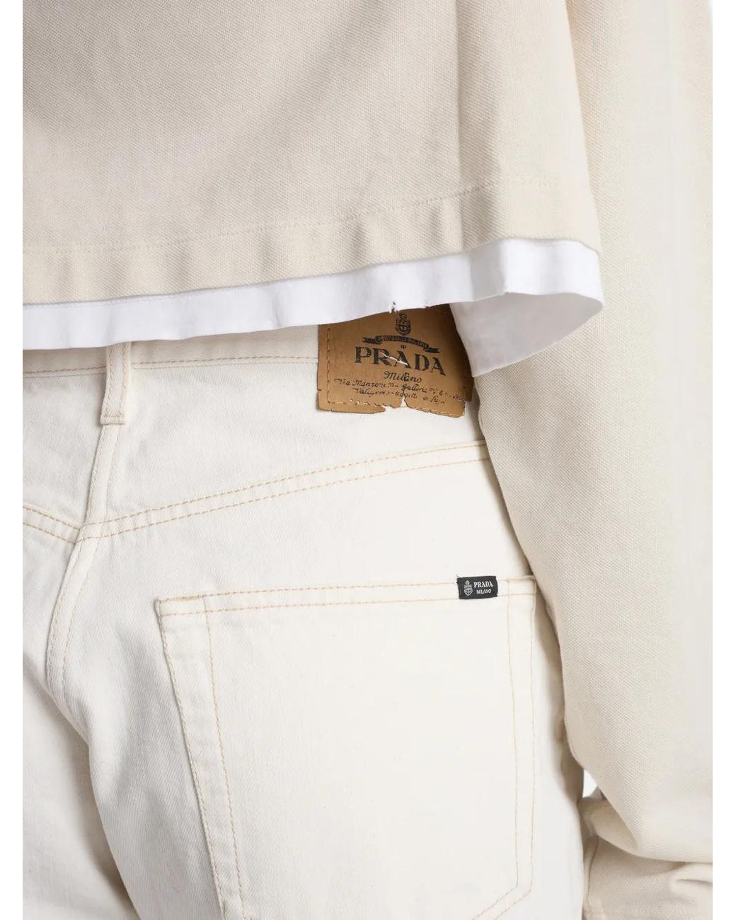 Prada White Old Denim Bermudas