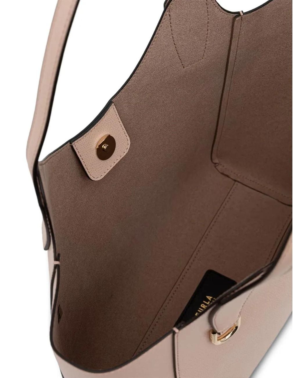 Furla Natural S Lea Grainy Leather Tote Bag