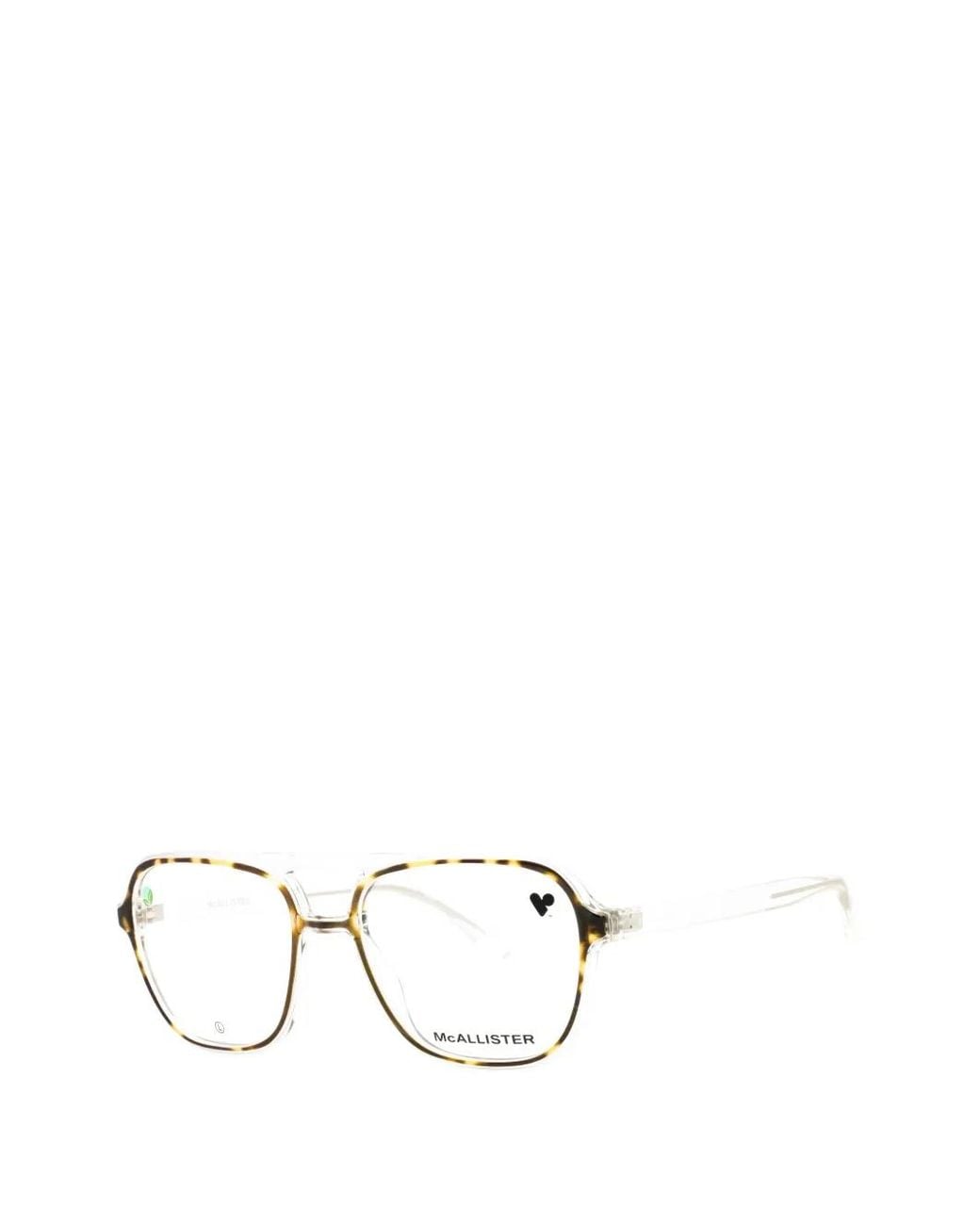 MCALLISTER Brown Tortoiseshell-Effect Rectangle-Frame Glasses