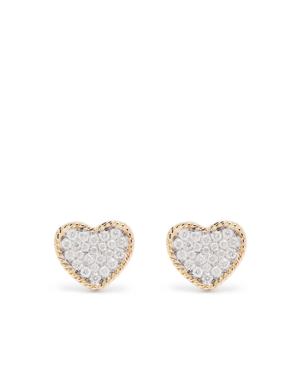 Yvonne Léon White Baby Heart Diamond Stud Earrings