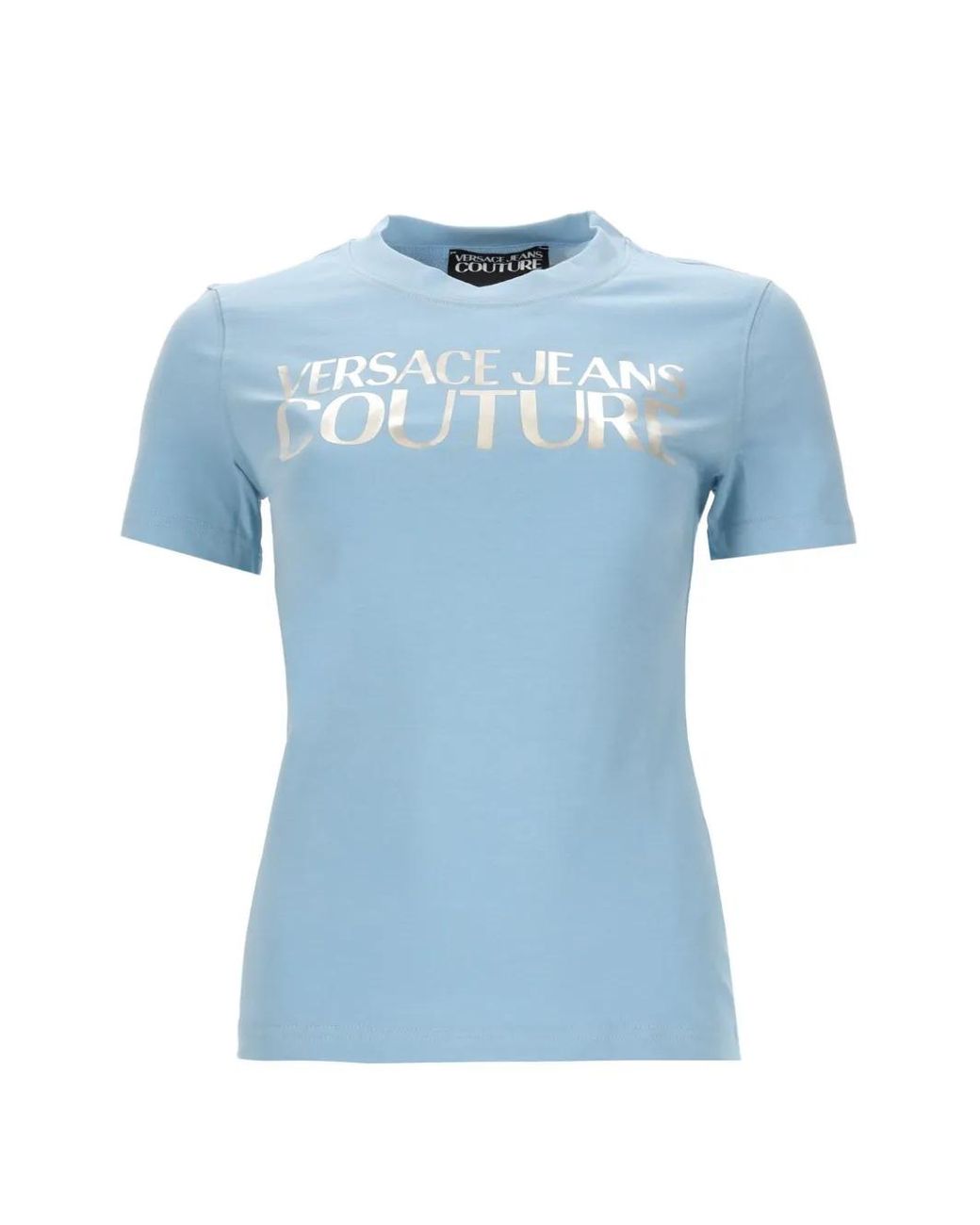 Versace Jeans Couture Blue T-Shirt À Logo Imprimé