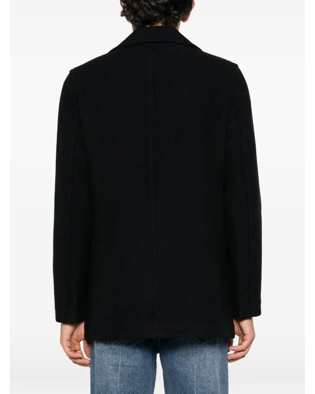 Michael Kors Black Double-Breasted Pea Coat for men