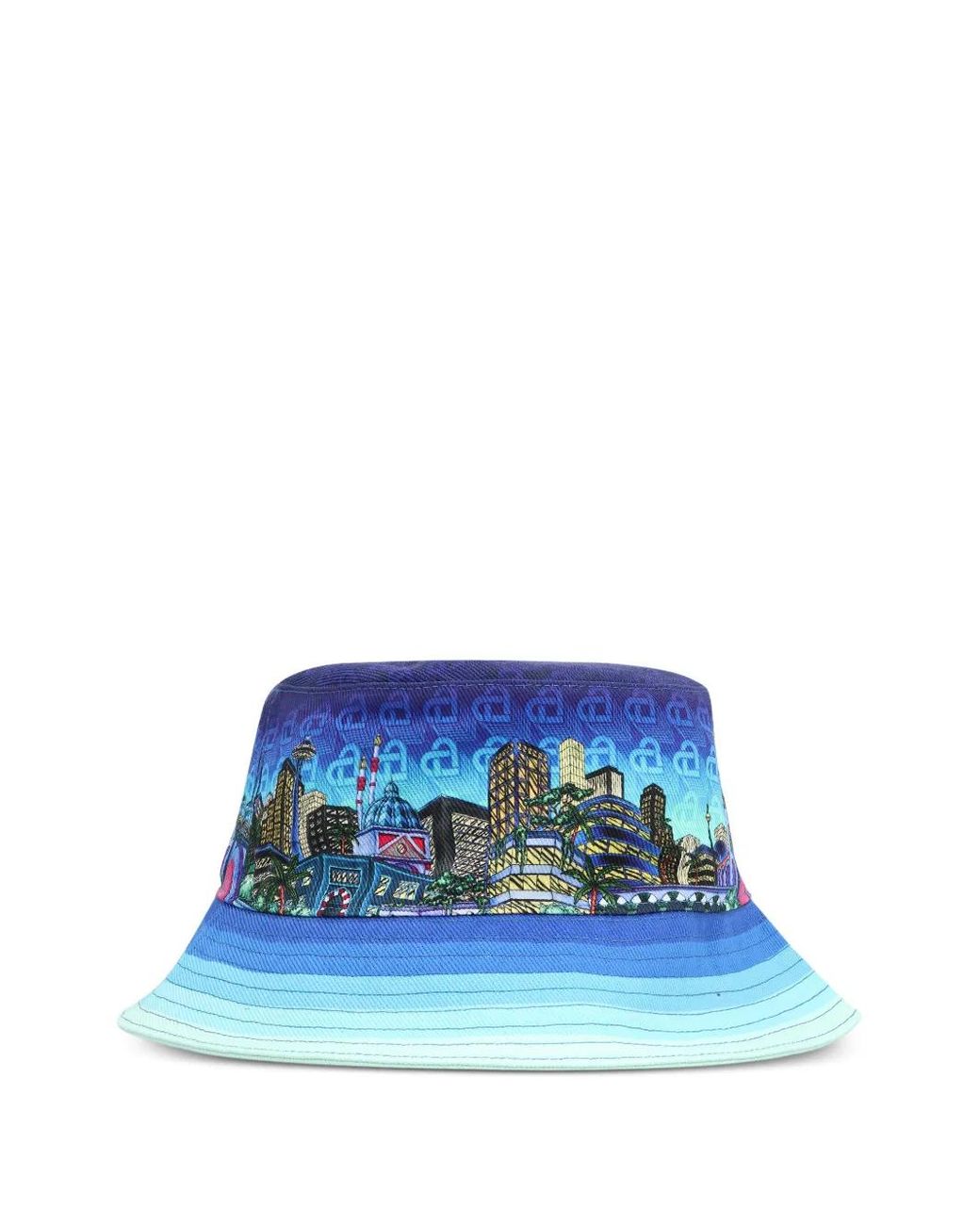 Casablanca Blue Graphic-Print Bucket Hat