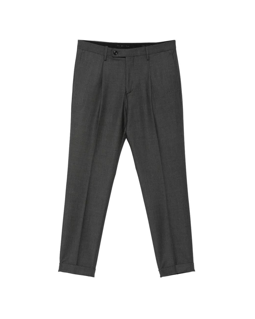 Michael Coal Gray Pleated-Detail Trousers for men
