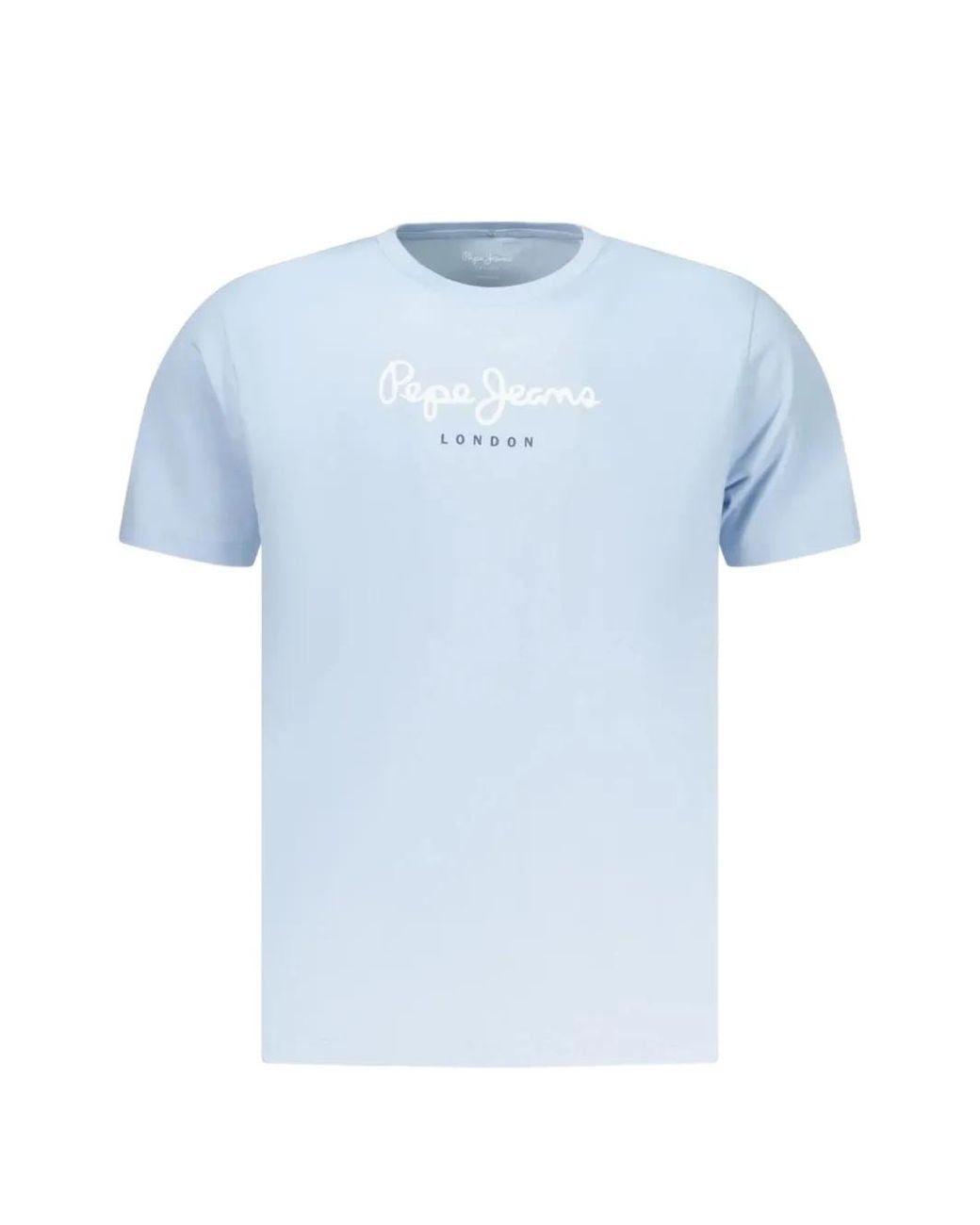 Pepe Jeans Blue Logo-Print Cotton T-Shirt for men