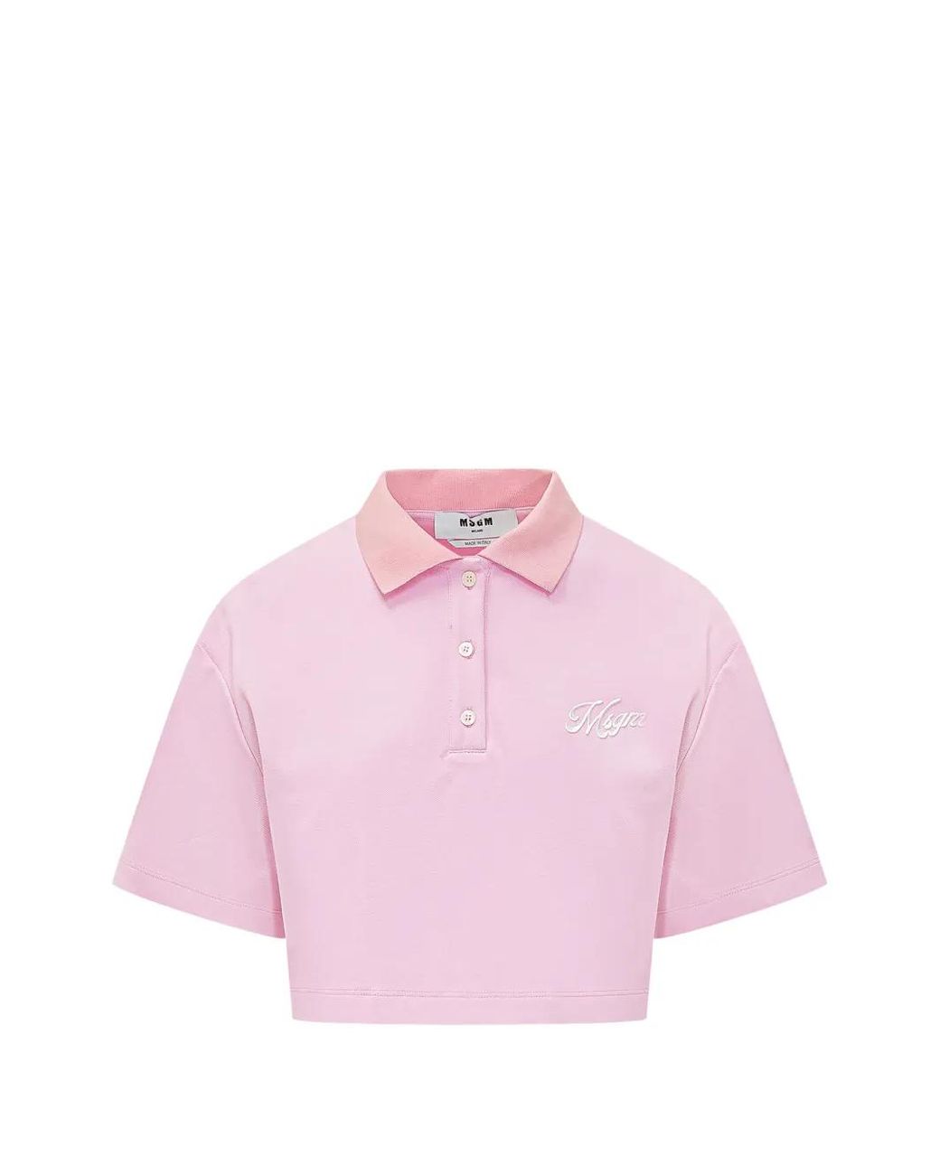 MSGM Pink Collared Polo Top