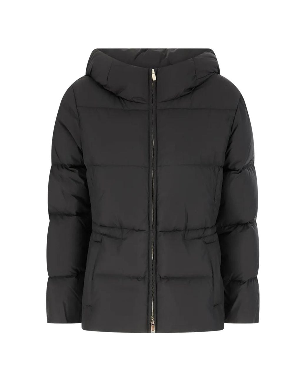 Max Mara Black Hooded Quilted Jacket