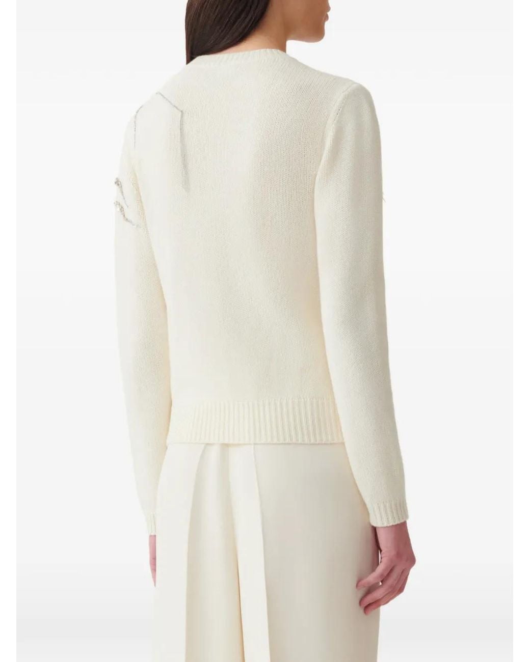 Fabiana Filippi White Embellished Button-Up Cardigan