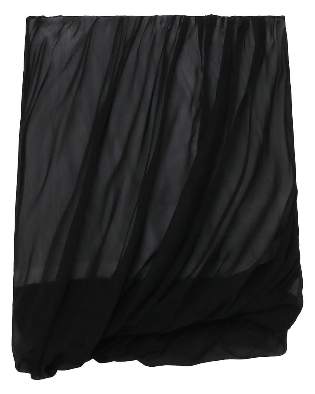 Helmut Lang Black Bubble Gathered Miniskirt