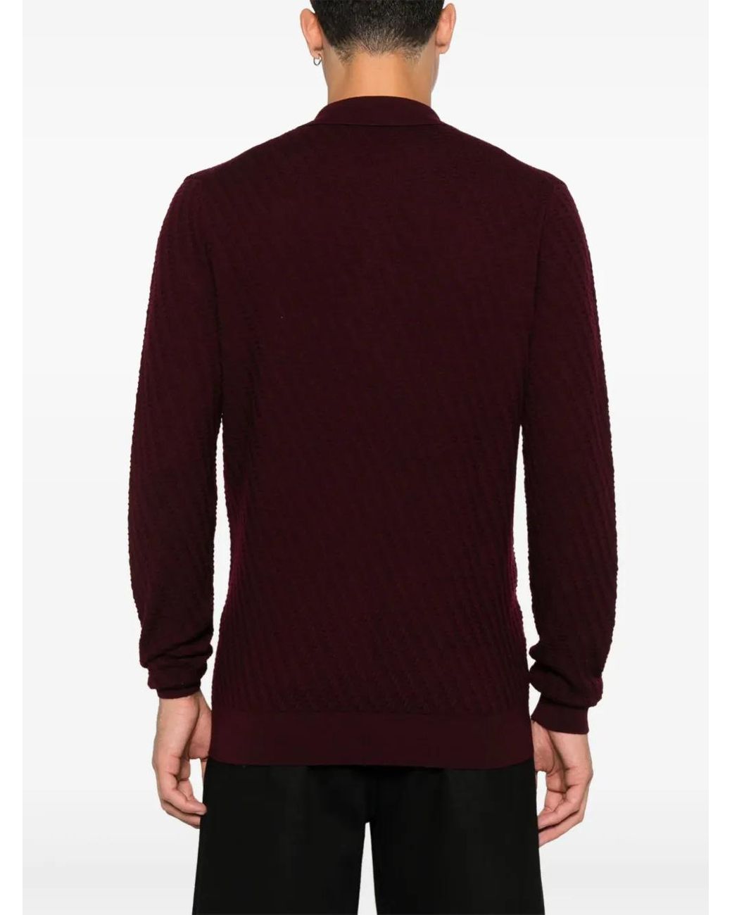 Paolo Pecora Purple Fine-Knit Polo Shirt for men