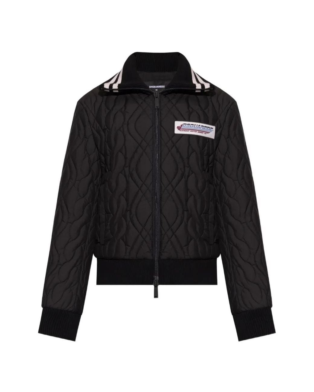 DSquared² Black Veste Matelassée À Patch Logo for men
