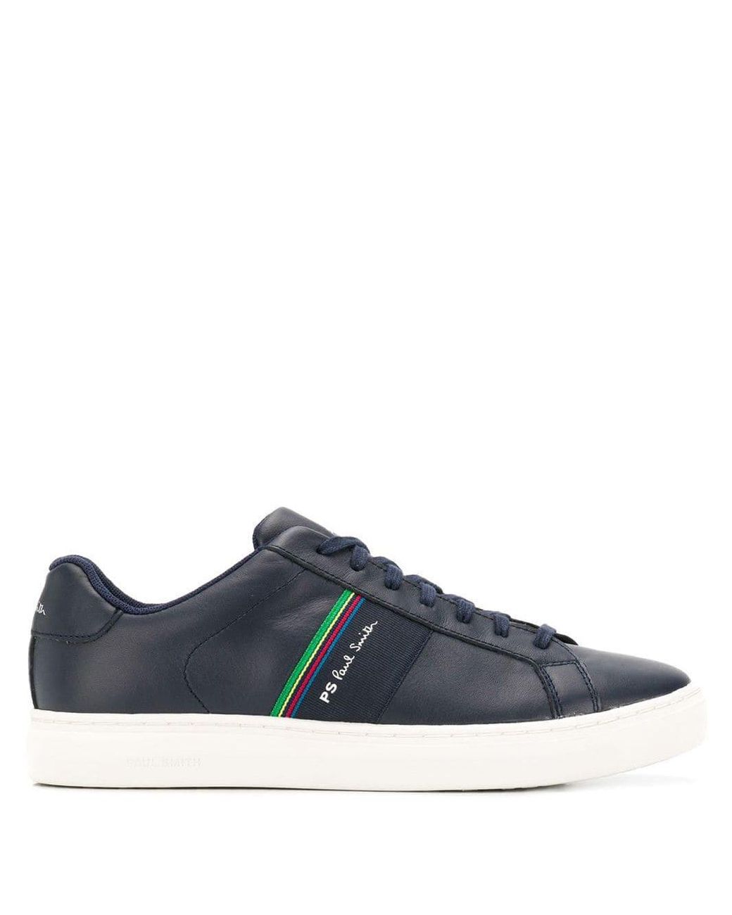 PS by Paul Smith Leather Stripe Lace-up Sneakers in Blue for Men - Lyst