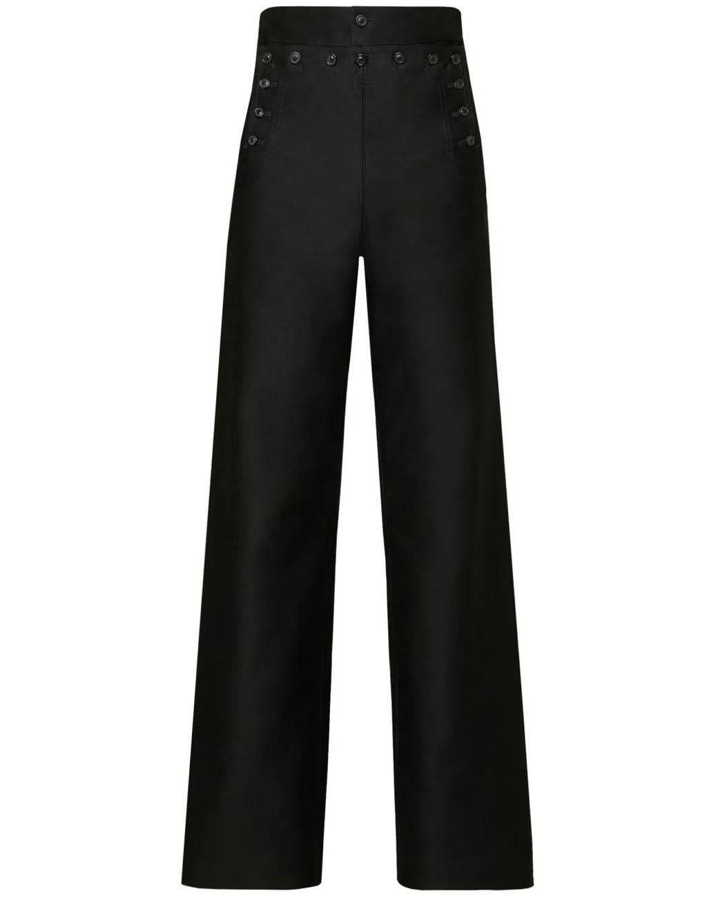 Maison Margiela Black Wide-Leg Satin Trousers