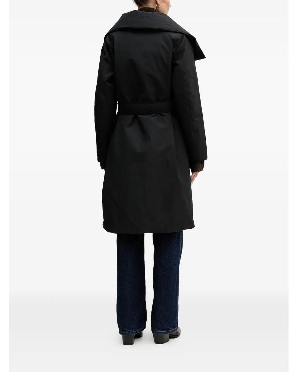 Moose Knuckles Black Belted Double-Breasted Coat
