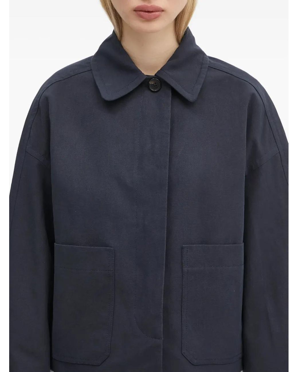 A.P.C. Blue Patch-Pocket Cropped Jacket
