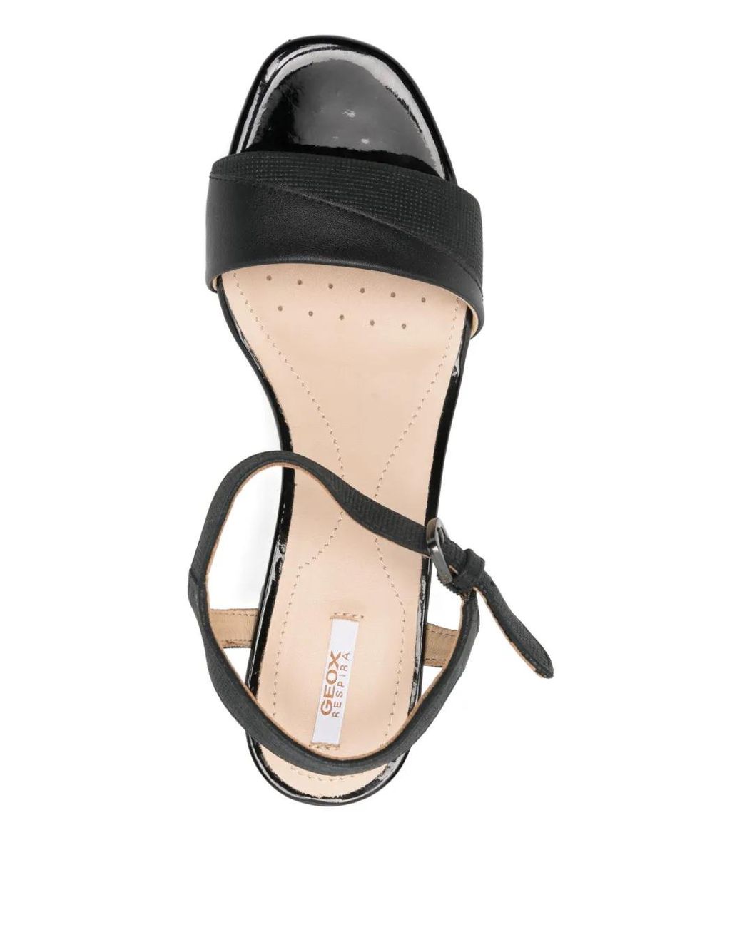 Geox Black 65Mm Block-Heel Buckle Sandals