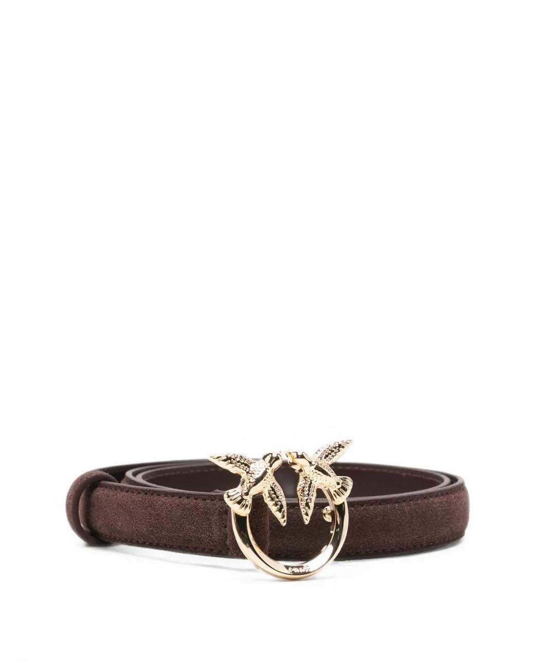 Pinko White Love Birds Suede Belt