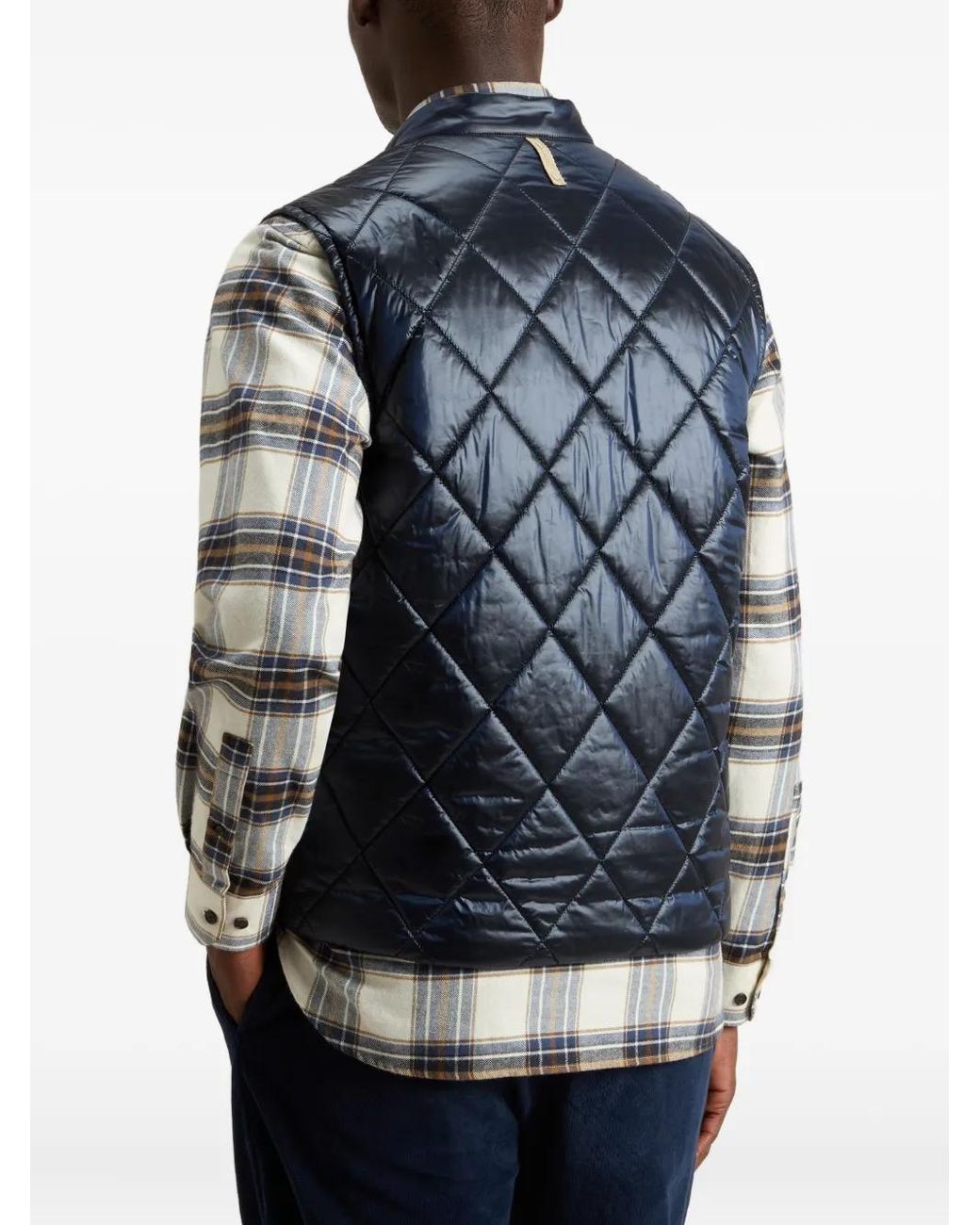 Woolrich Blue Diamond-Quilting Vest for men