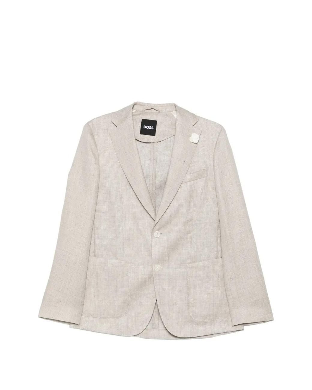 Boss White Slim-Fit Blazer Jacket for men