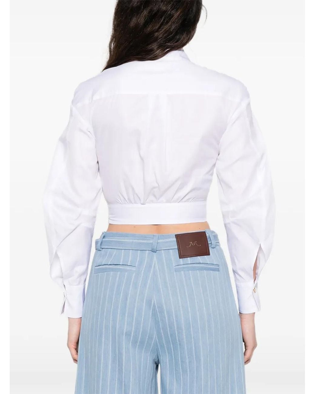 Elisabetta Franchi White Cotton Poplin Shirt With Waistband