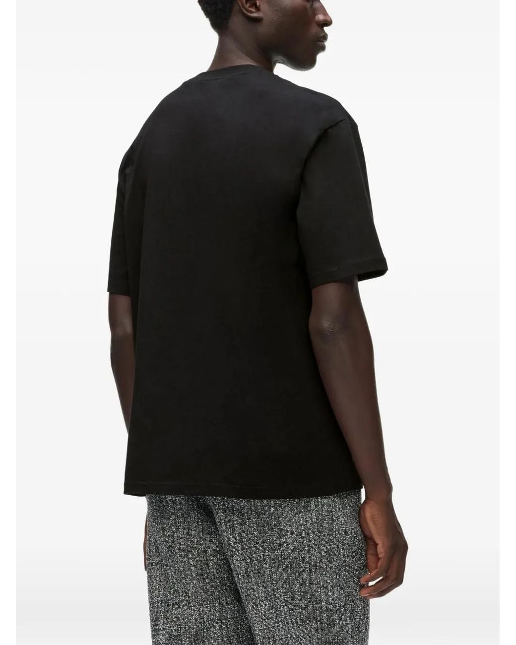 Karl Lagerfeld Black Logo-Print T-Shirt for men