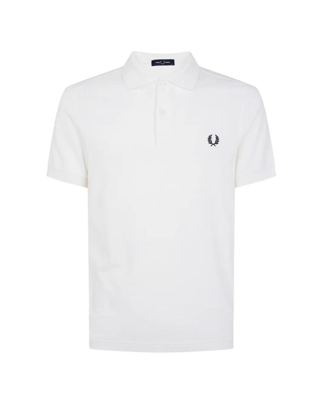 Fred Perry White Logo-Embroidered Polo Shirt for men