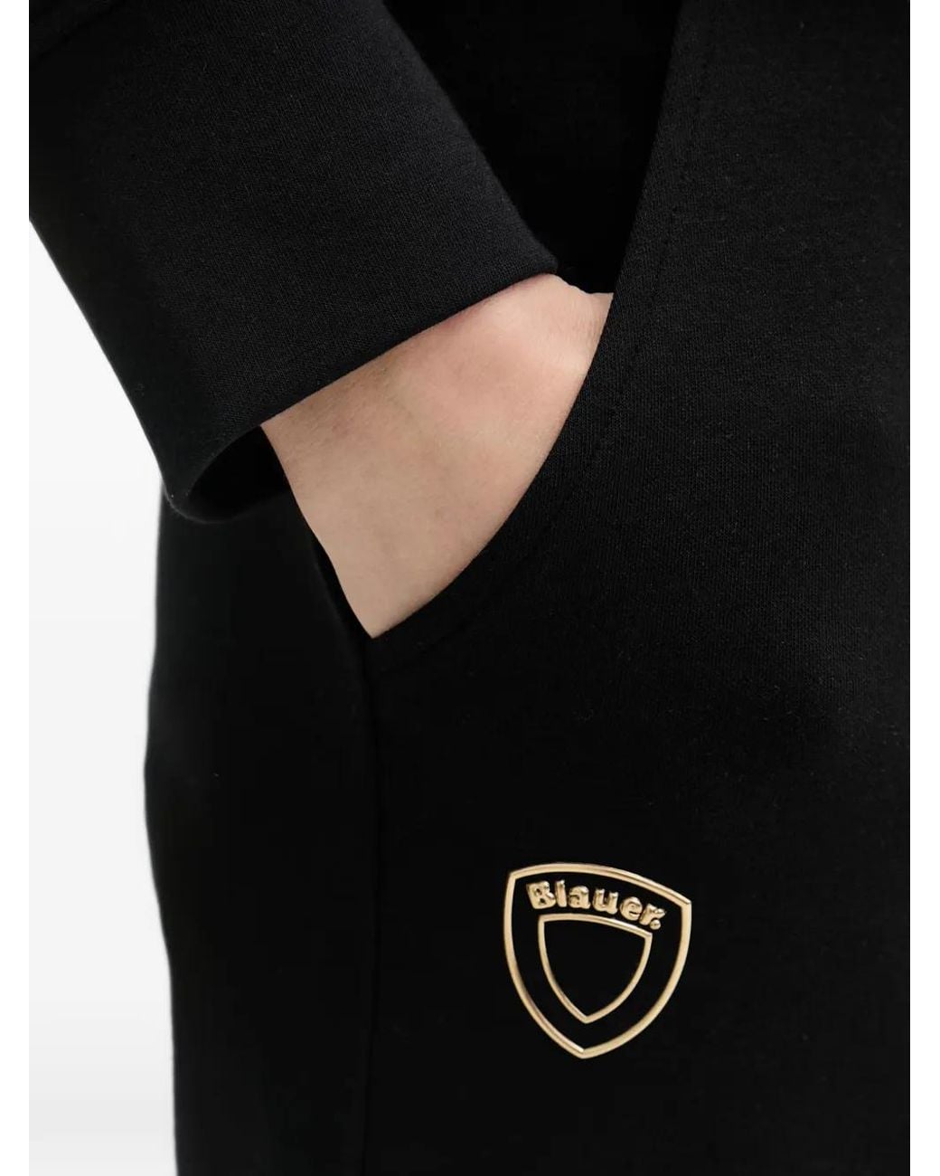 Blauer Black Madison Logo-Patch Drawstring Track Pants