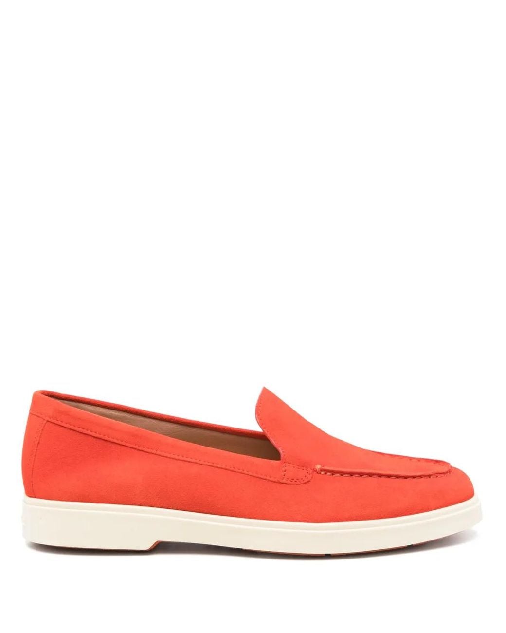 Santoni Red Suede Loafers
