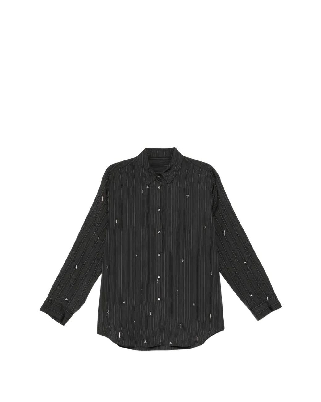 JNBY Black Embellished Striped Shirt
