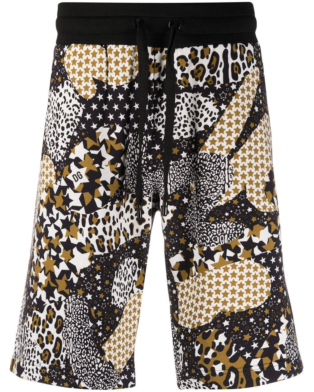 Dolce & Gabbana Cotton Mixed Print Shorts in Black for Men - Lyst