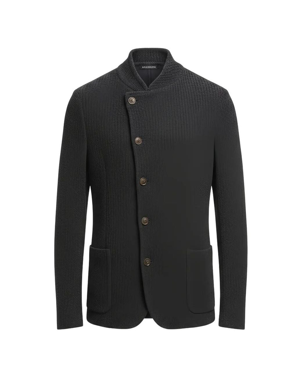 Emporio Armani Black Cardigan À Fermeture Asymétrique for men