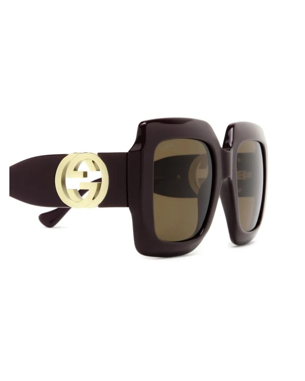 Gucci Brown Gg Oversized Square-Frame Sunglasses