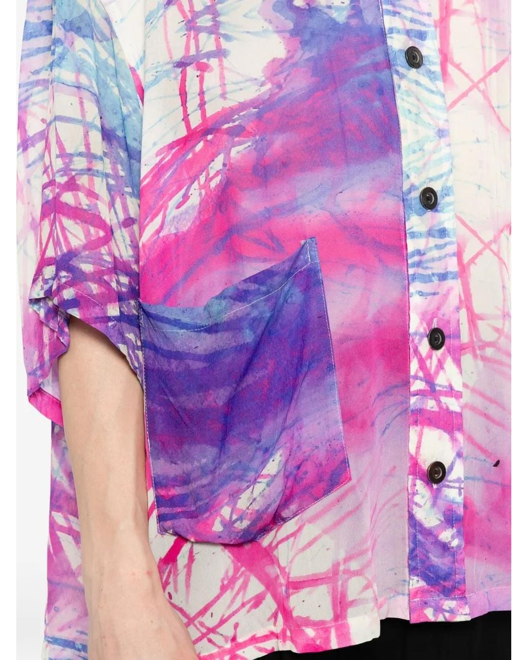 Nude:mm Pink Graphic-Print Short-Sleeve Shirt for men