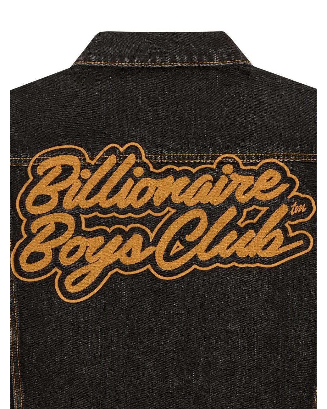 BBCICECREAM Black Script Cord Collar Embroidered Denim Jacket for men