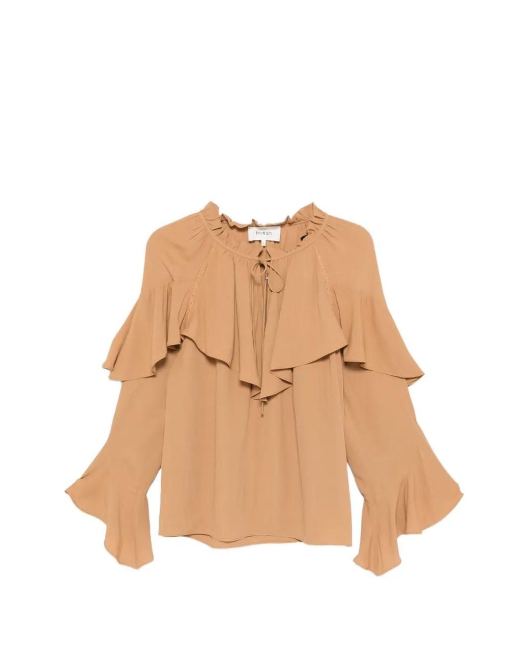 Ba&sh Natural Betty Ruffled Tiered Blouse