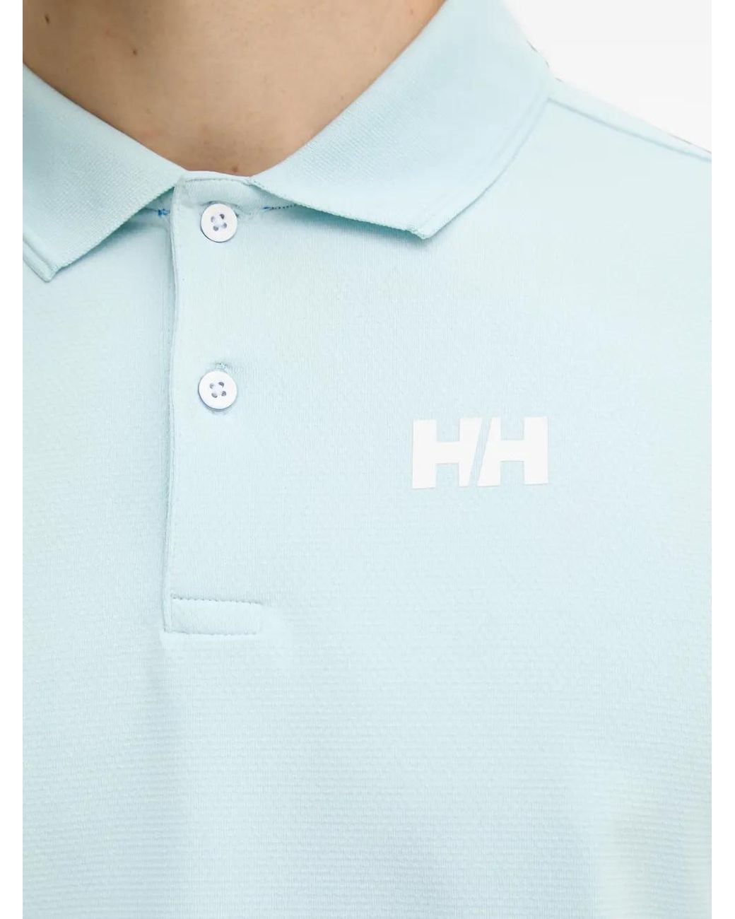 Helly Hansen Blue Salina Logo-Print Short-Sleeve Polo Shirt for men