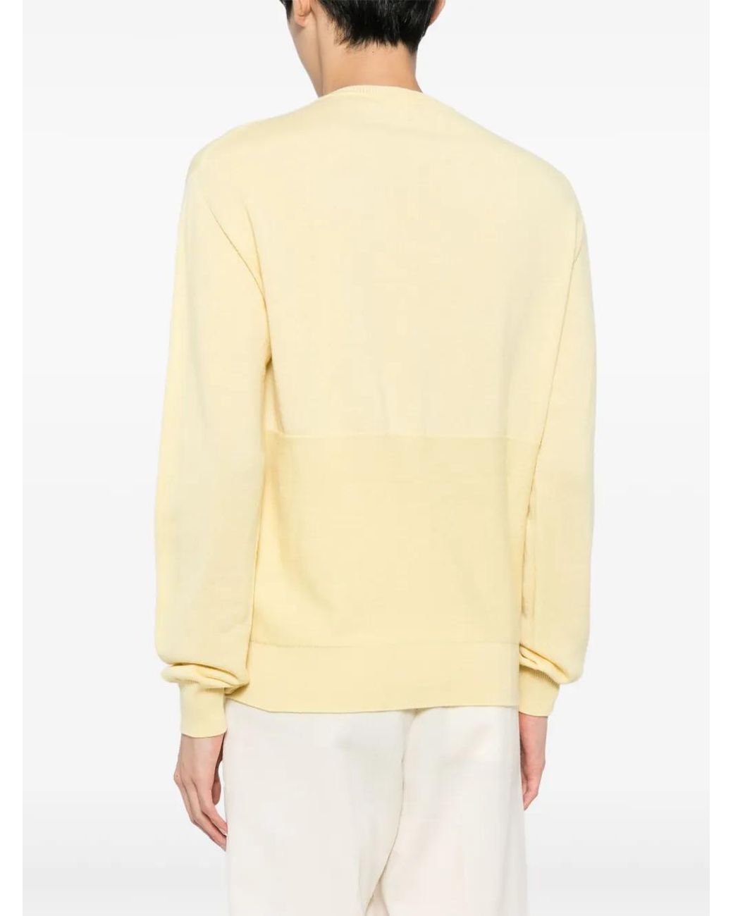 Jil Sander Yellow Cashmere Crew-Neck Jumper for men