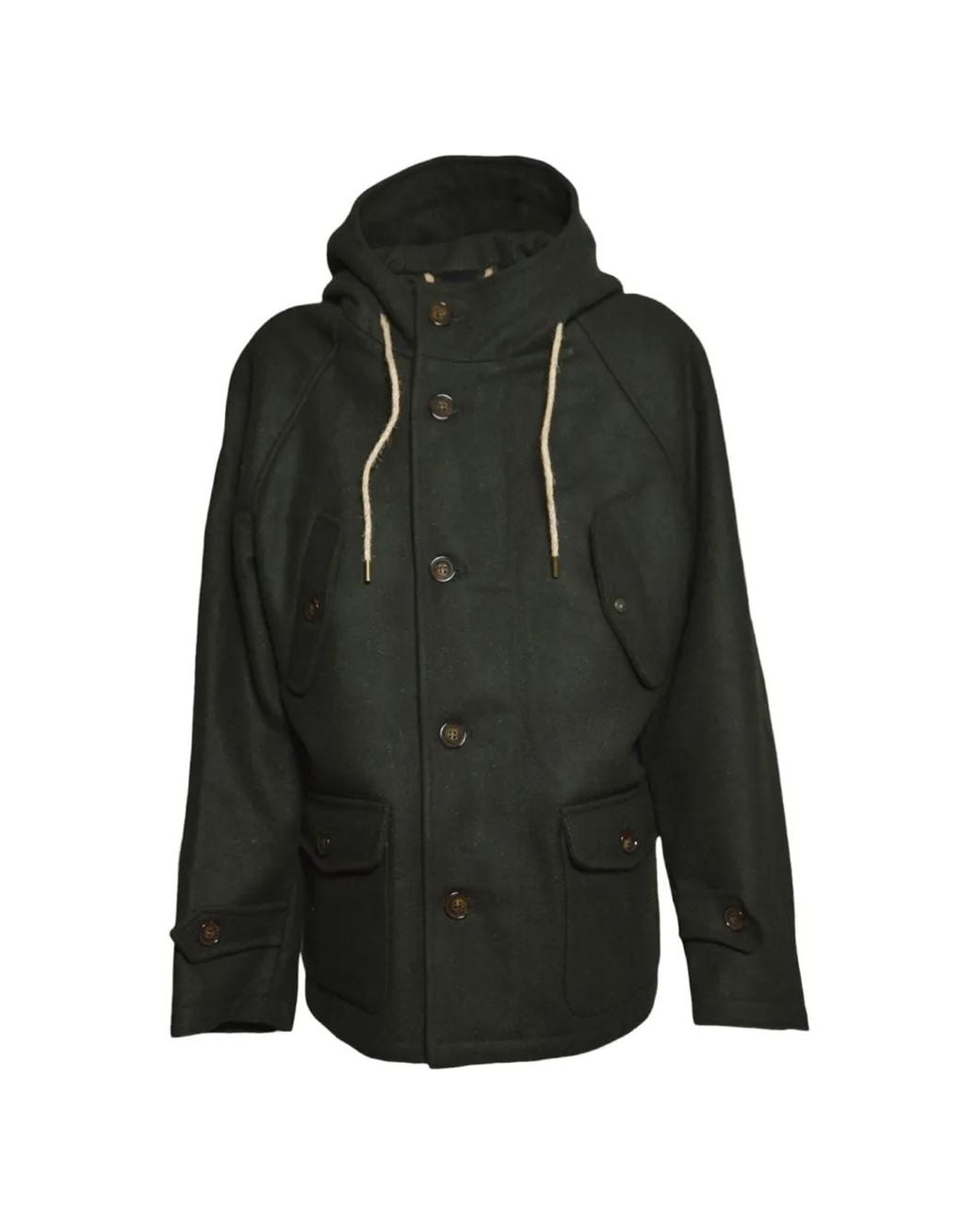 Equipe 70 Black Manteau Boutonné À Capuche for men