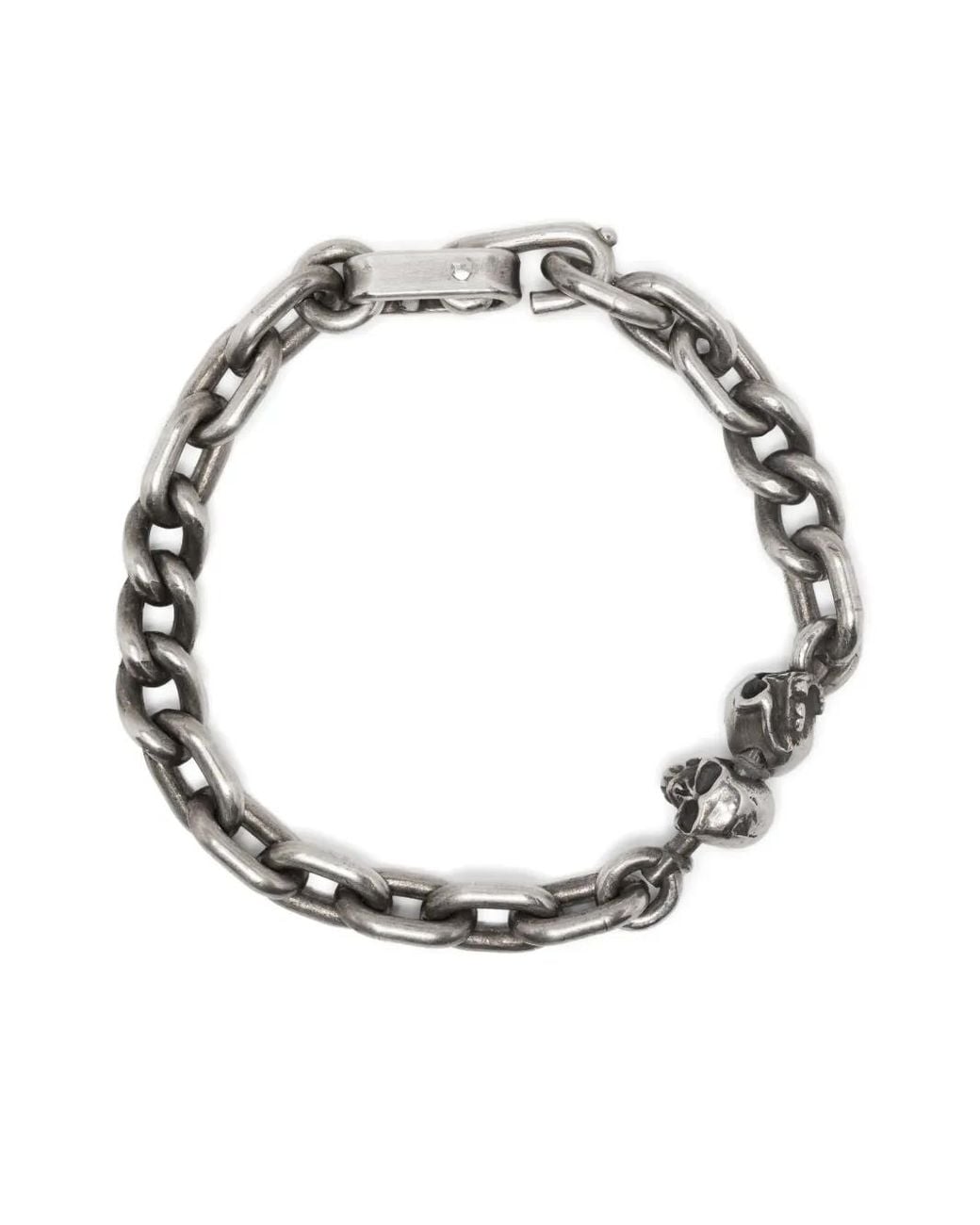Werkstatt:münchen Metallic Two Skulls Bracelet