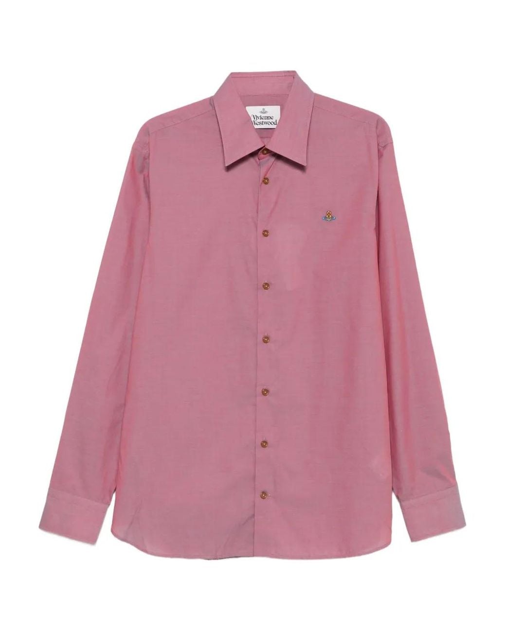 Vivienne Westwood Orb-Embellished Long-Sleeved Shirt in Pink for