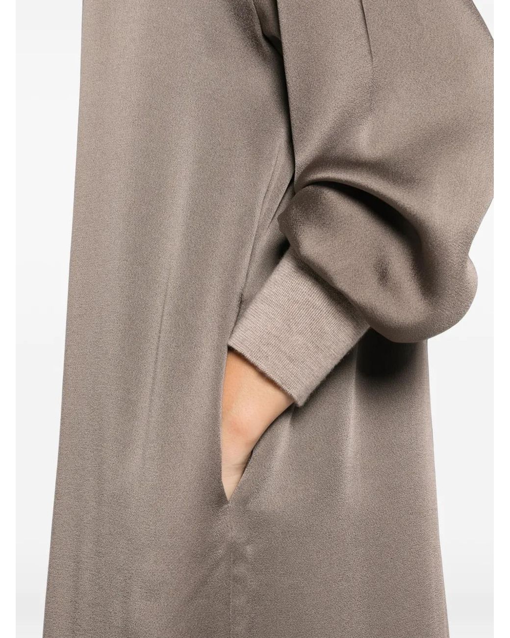 Fabiana Filippi Natural Satin-Finish Mock-Neck Maxi Dress