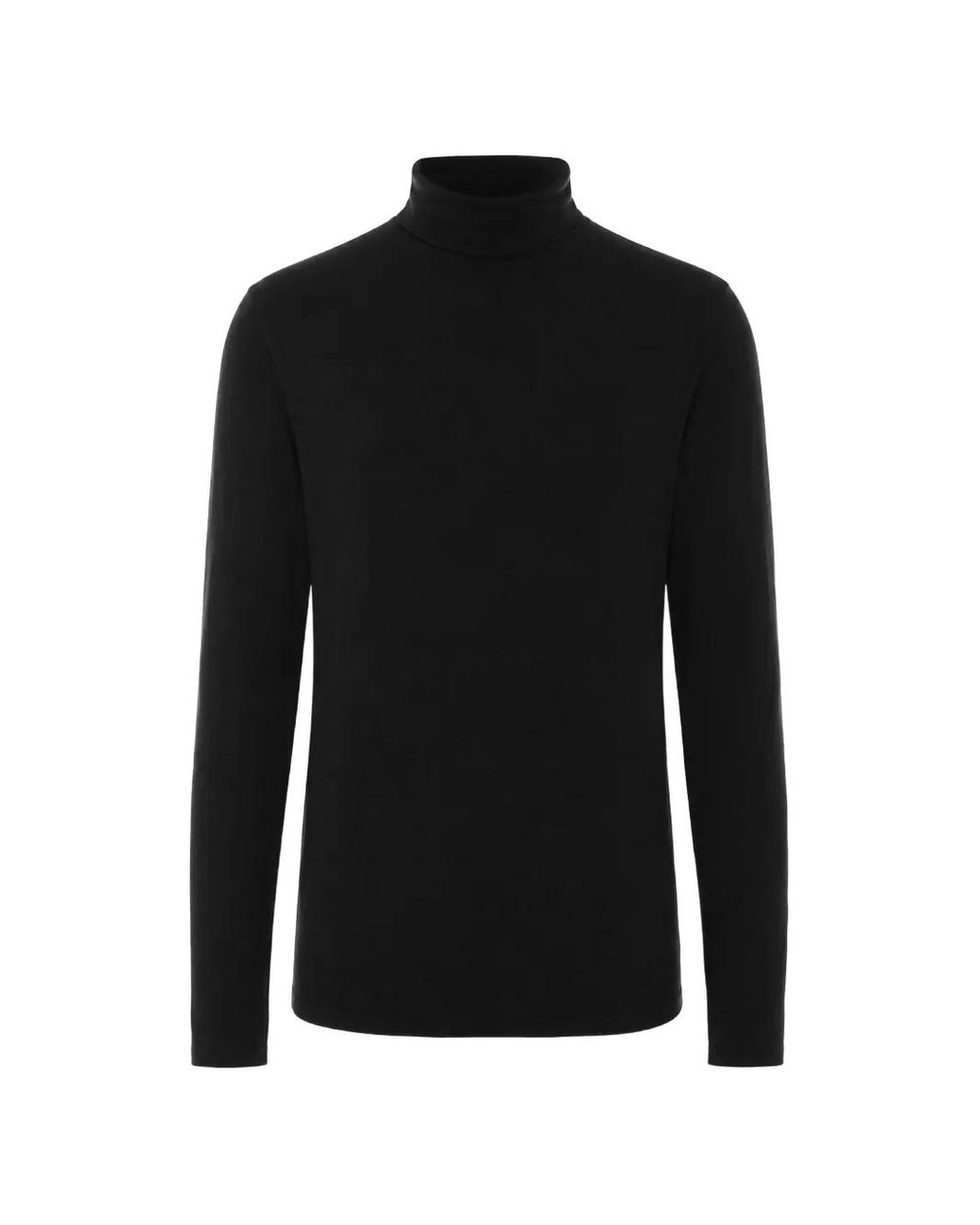 Thom Krom Black T-Shirt À Col Roulé Et Coutures Contrastantes for men