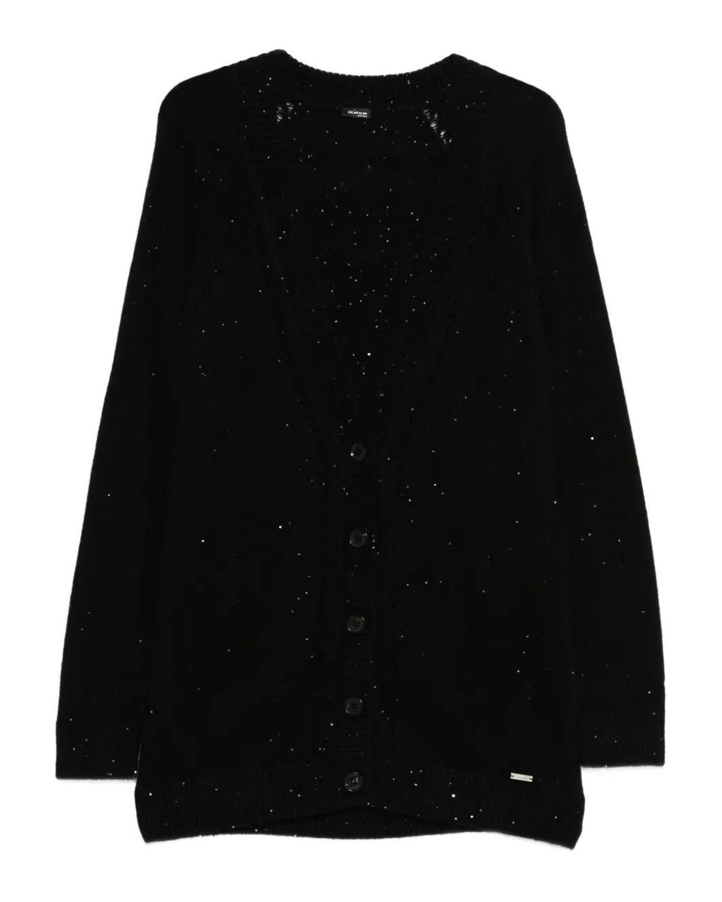Kiton Black Embellished-Detail Buttoned Cardigan
