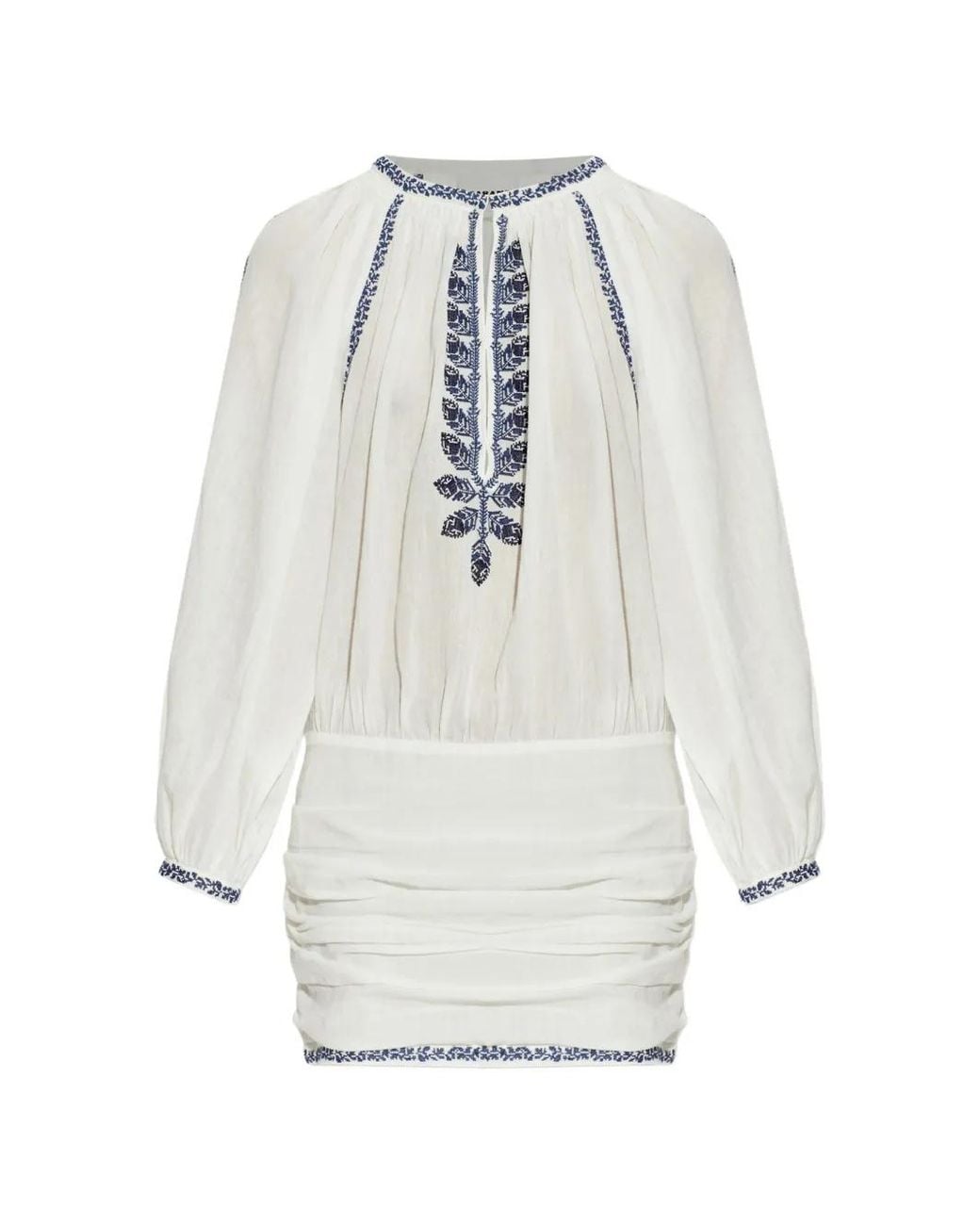 Isabel Marant White Ludy Embroidered Cotton Dress