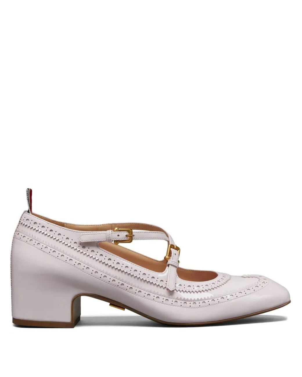 Thom Browne Pink Soft Patent Leather Thom John Block Heel Pumps 40Mm