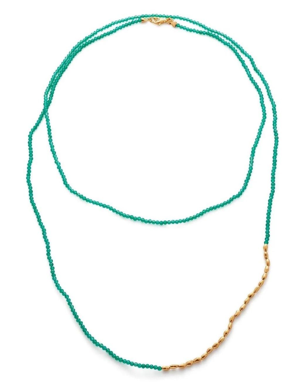 Monica Vinader Blue Mini Nugget Beaded Necklace