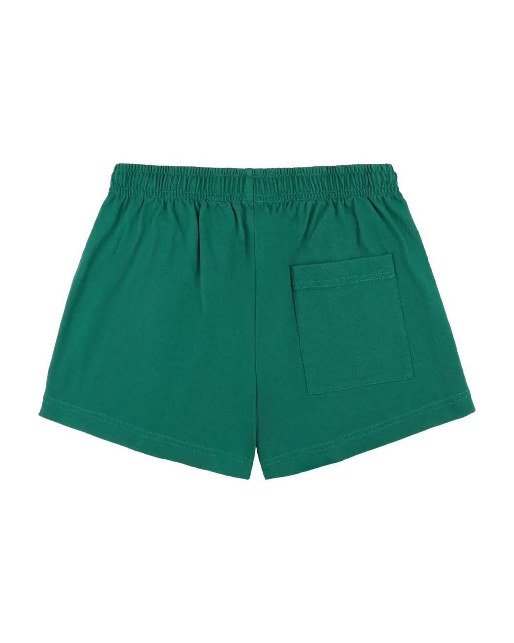 Sporty & Rich Green Logo-Embroidered Elastic-Waist Shorts