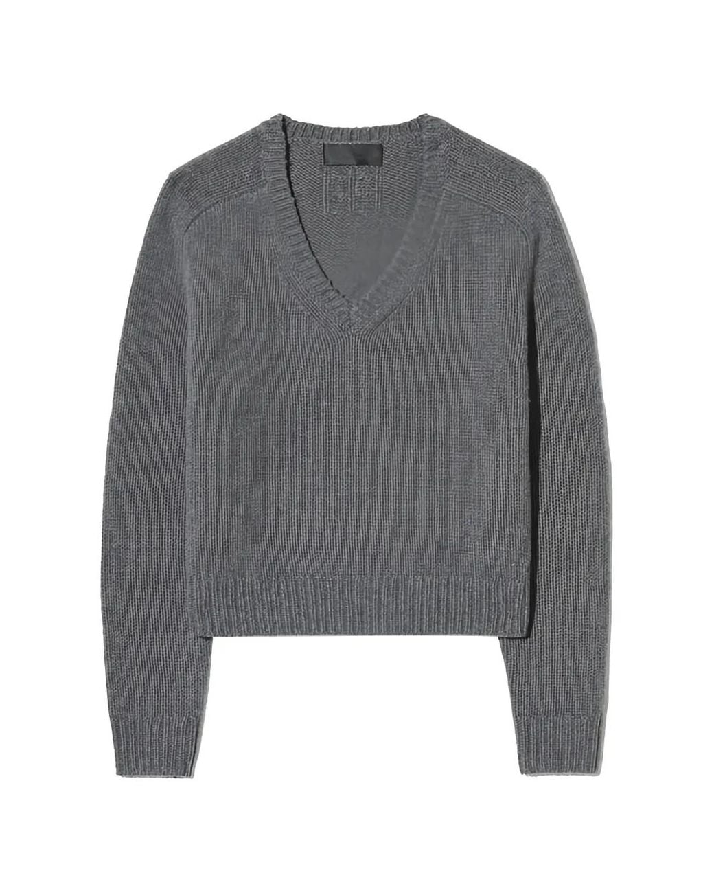 Nili Lotan Gray Vicki V-Neck Sweater