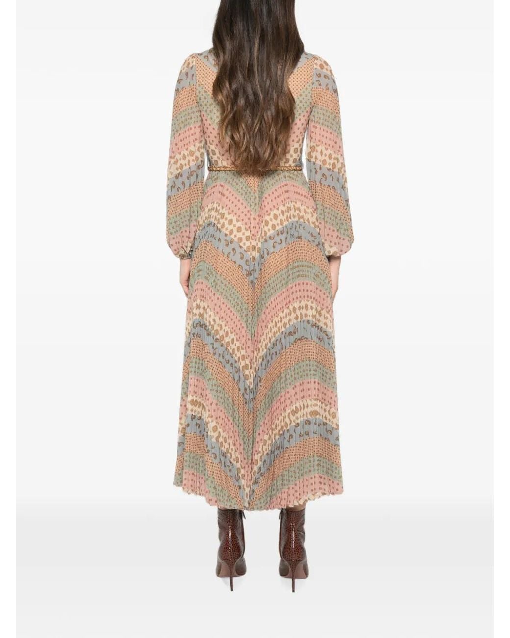 Zimmermann Natural Sunray Long Sleeve Dress