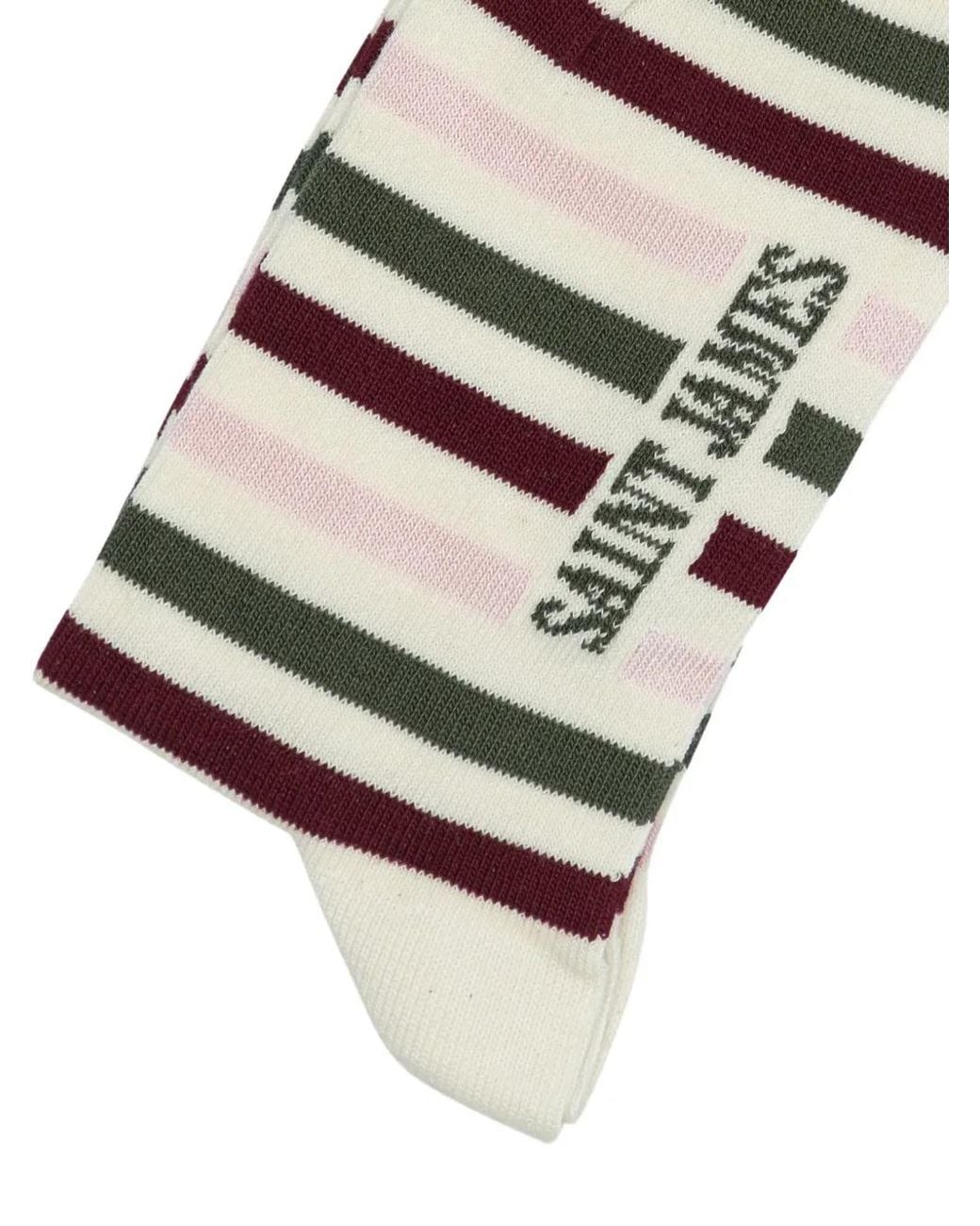 Saint James Blue Ii Striped Socks